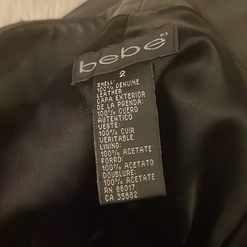 bebe Black Faux Leather Cropped Pants - Picture 7 of 7